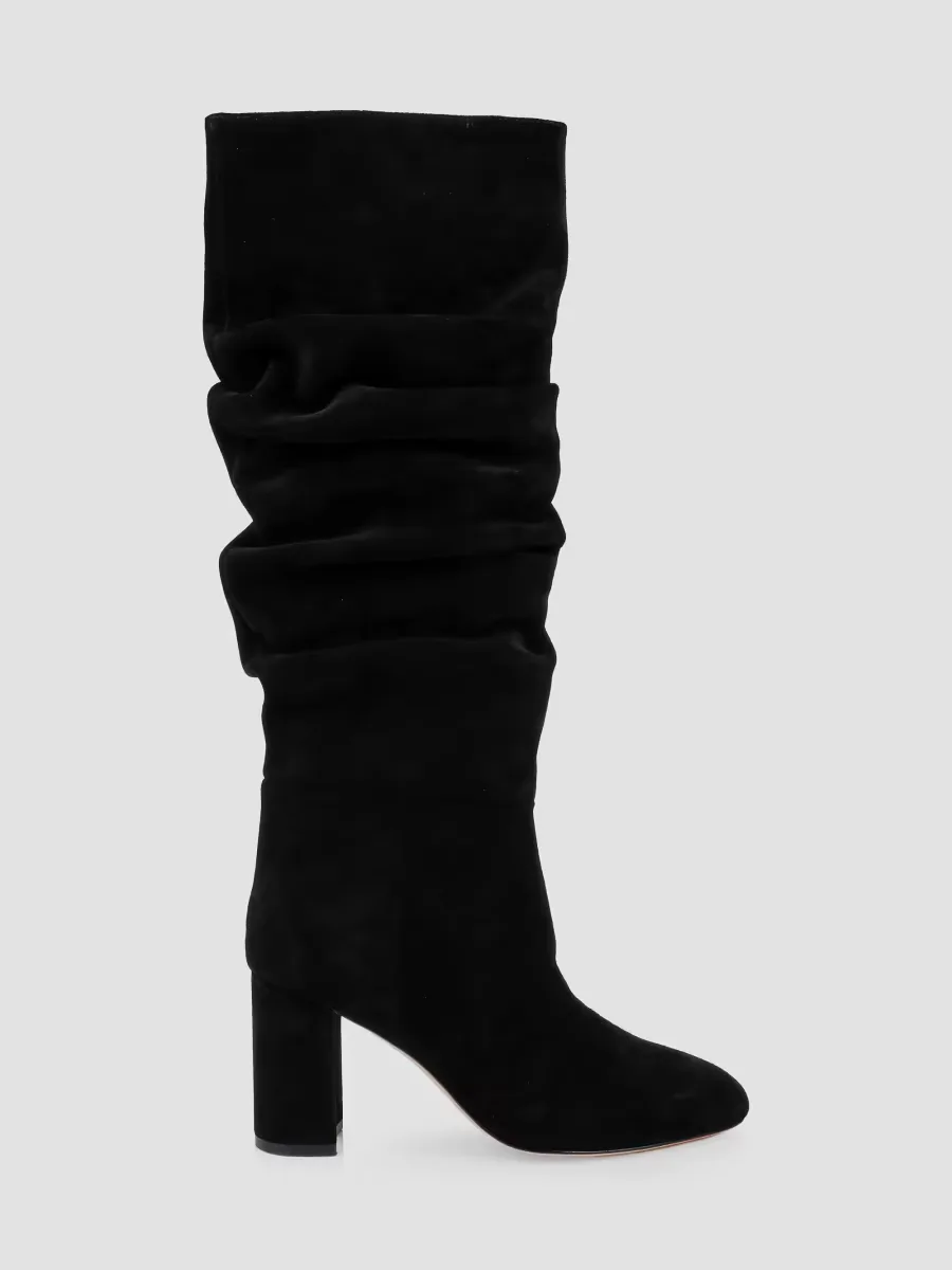 Fletcher 80MM Ruched Suede Knee-High Boots by L'AGENCE