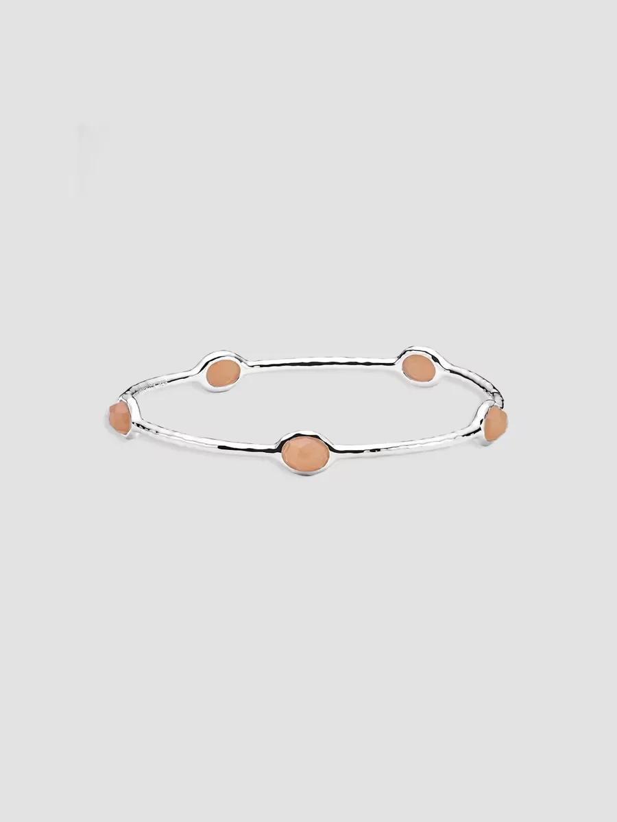 Rock Candy Sterling Silver & Peach Moonstone Bangle by Ippolita