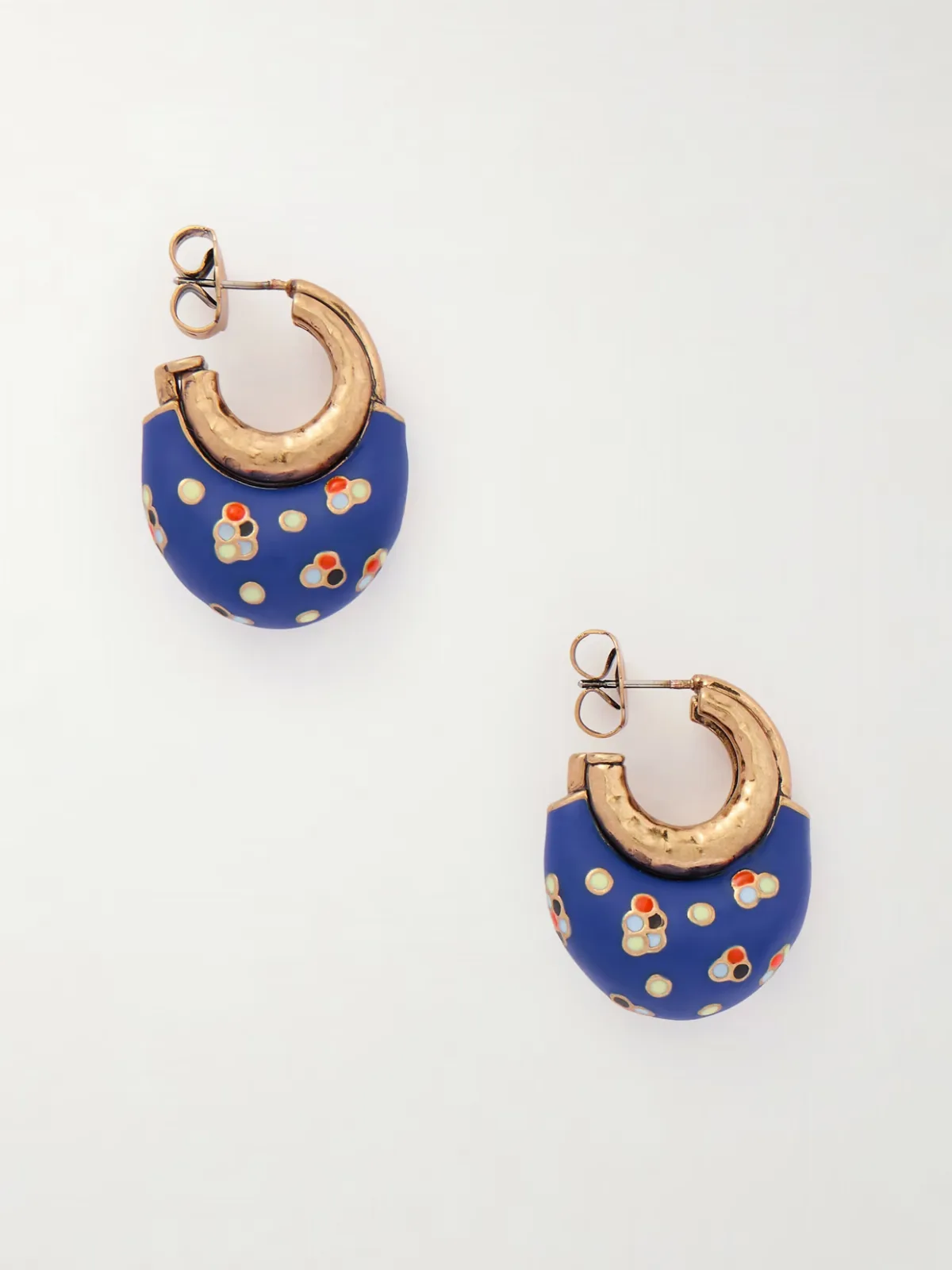 - Niki Gold-plated And Enamel Hoop Earrings -