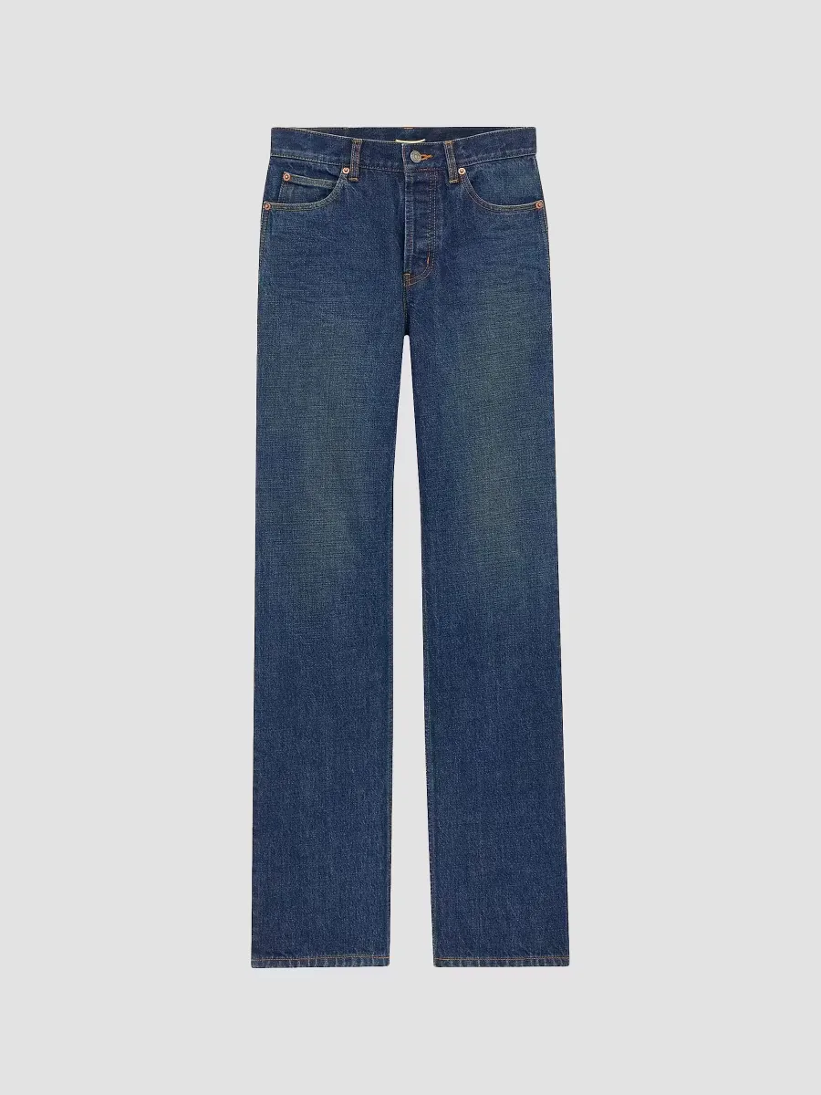 Nico Low-Rise Jeans in Heritage Indigo Denim by Saint Laurent