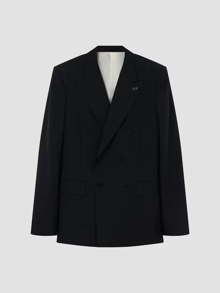 Double-Breasted Fitted Jacket in Wool and Mohair by GIVENCHY