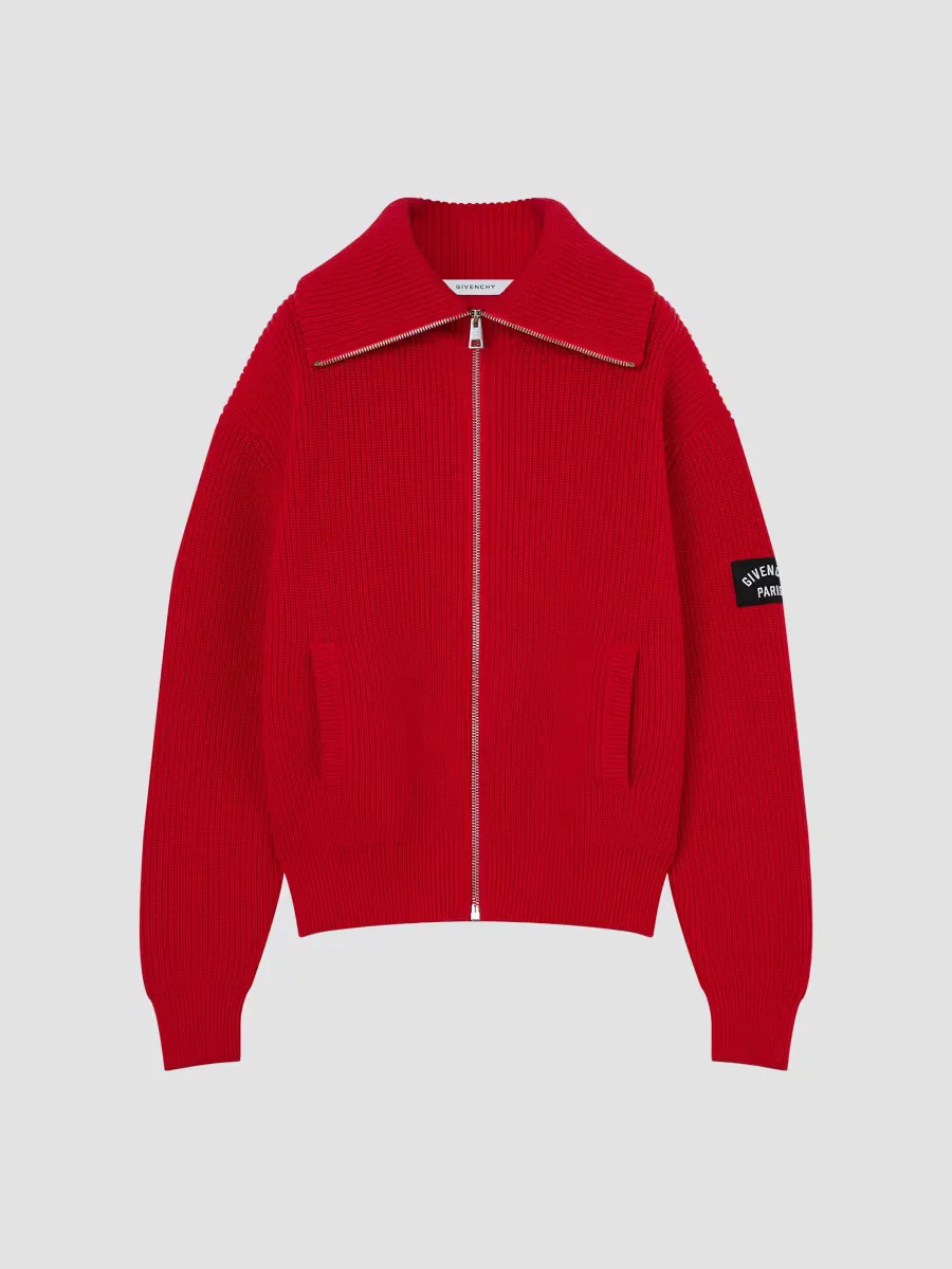 Zipped Cardigan in Cotton and Wool by GIVENCHY