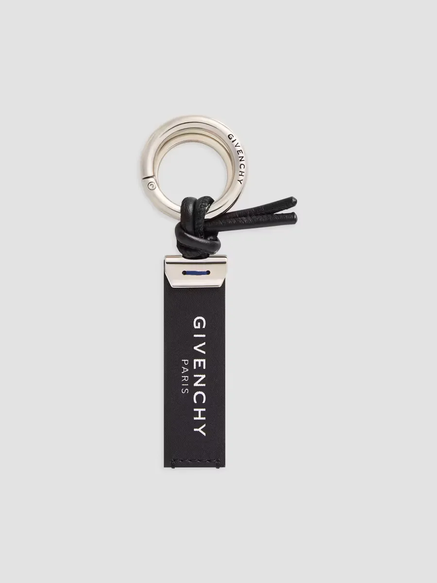Label Key Ring in Jacquard Effect Leather by GIVENCHY