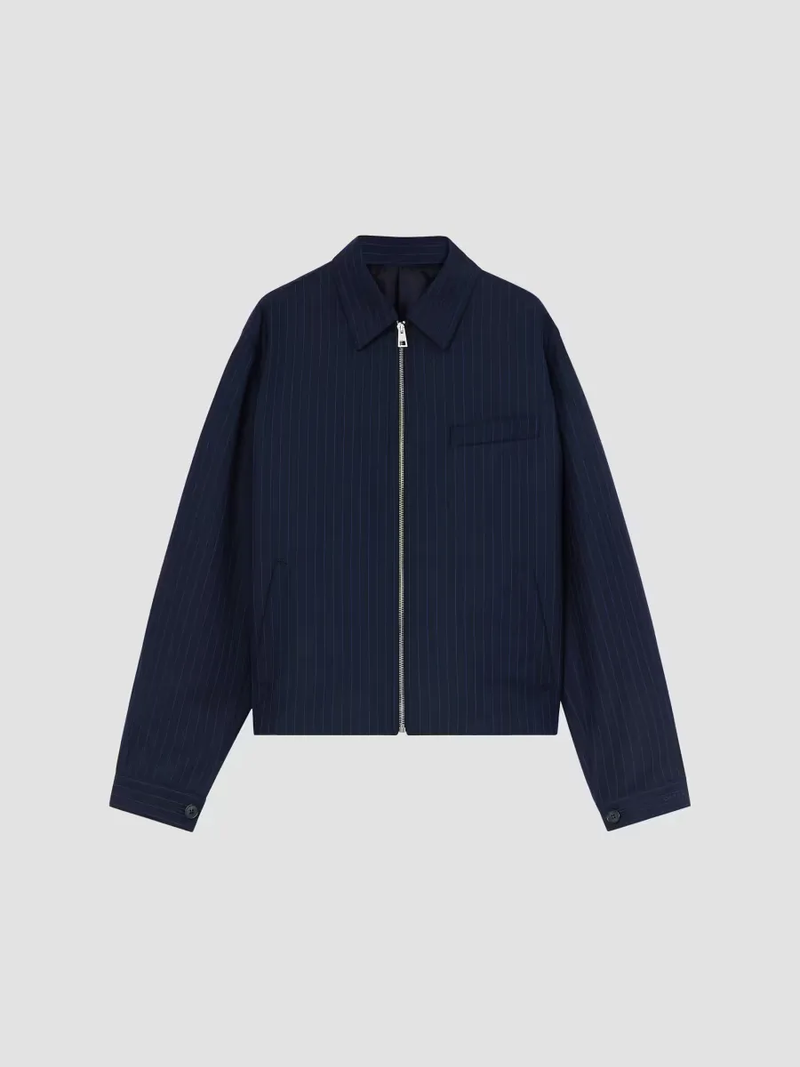 Couture Seam Zipped Striped Blouson Jacket in Wool by GIVENCHY