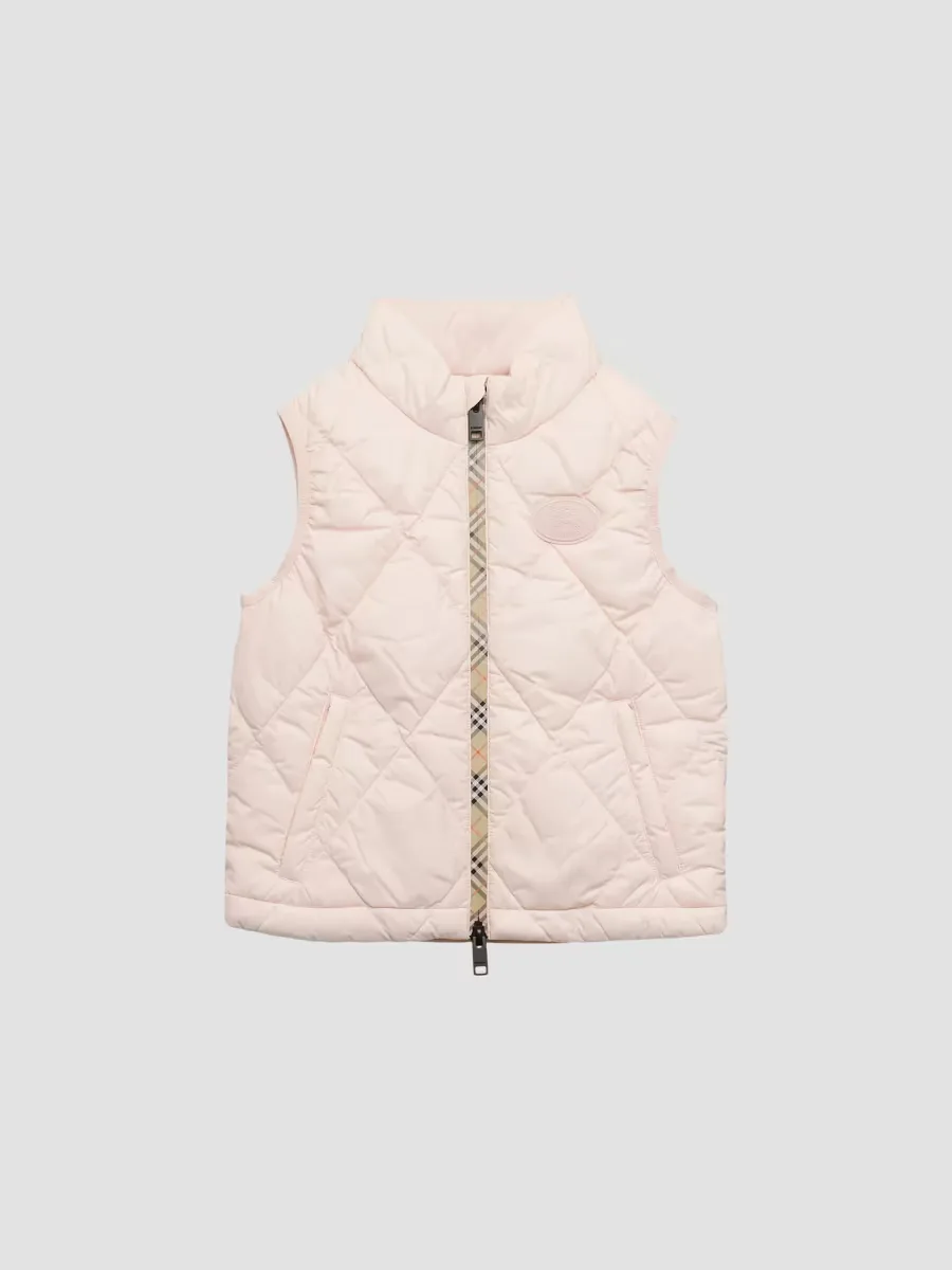 Checker-Tape Quilted Nylon Vest by Burberry