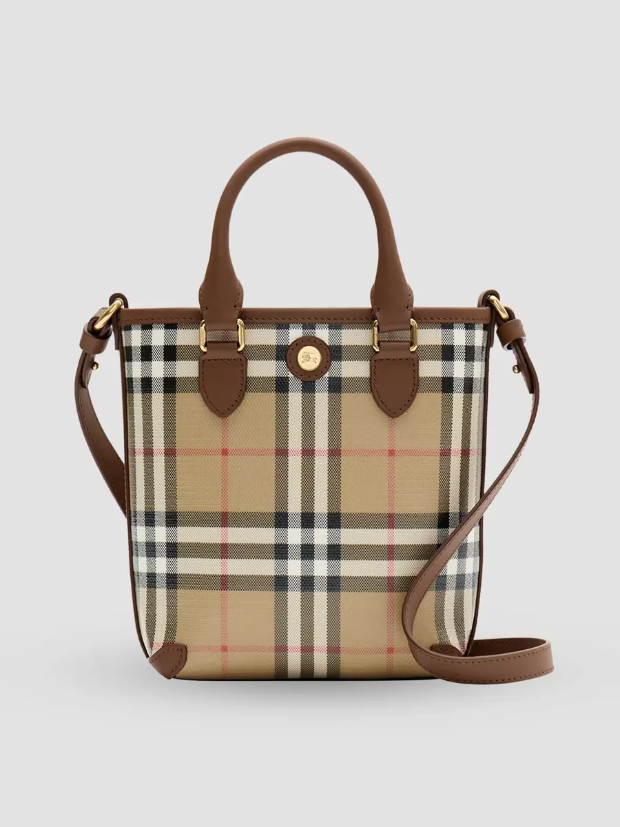 Check Canvas Tote Bag by Burberry