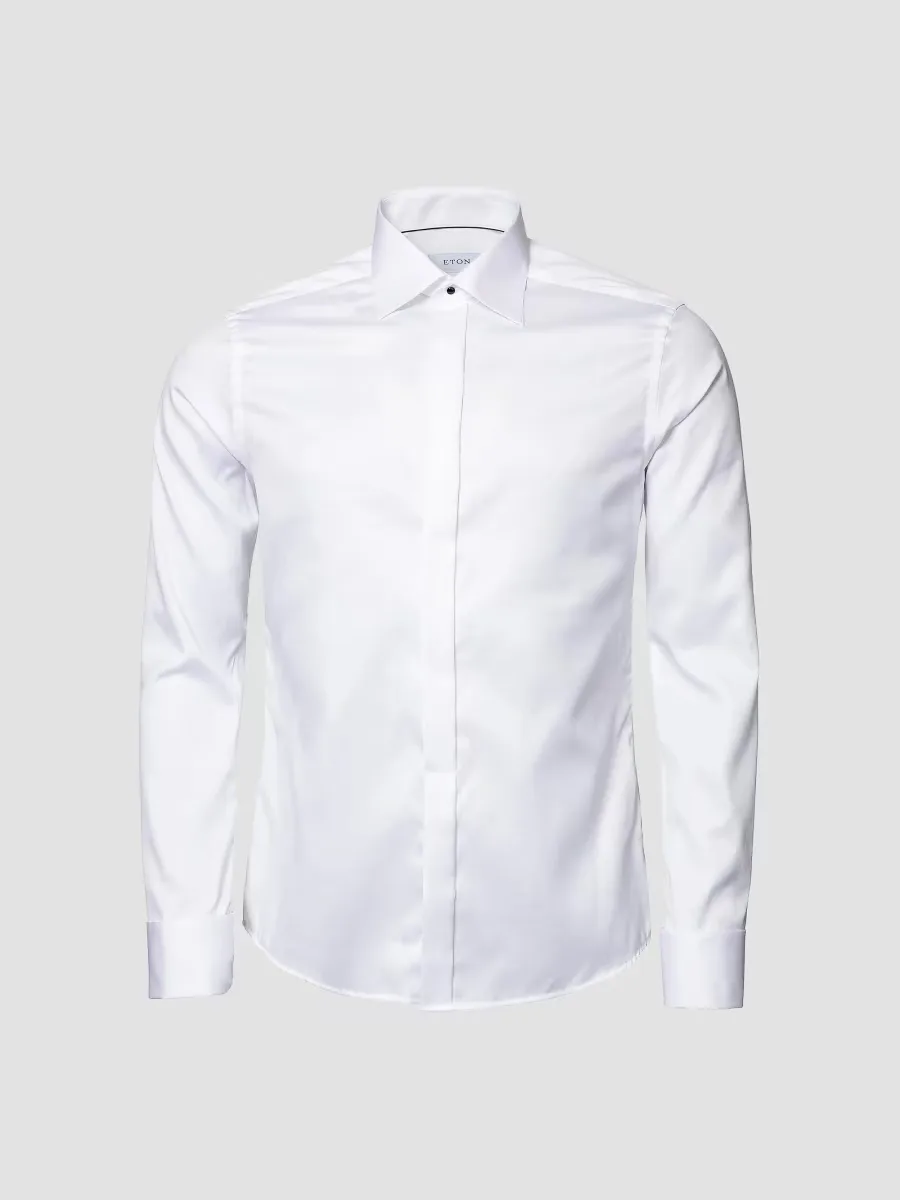 Slim-Fit Fly Front Twill Tuxedo Shirt by Eton