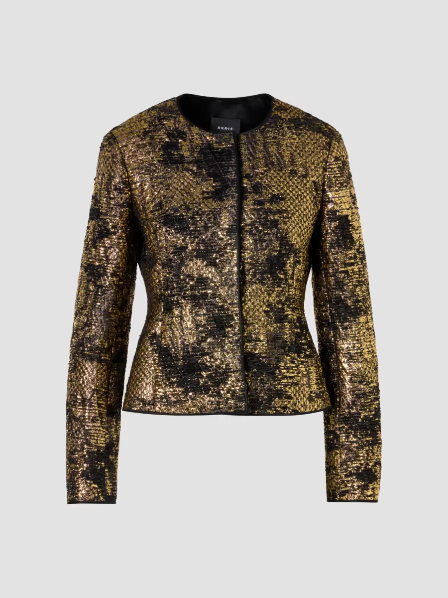 Kelis Jacquard Silk Lam Jacket by Akris