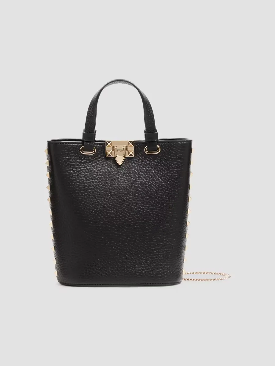 Rockstud MiniTote Bag in Grainy Calfskin by Valentino