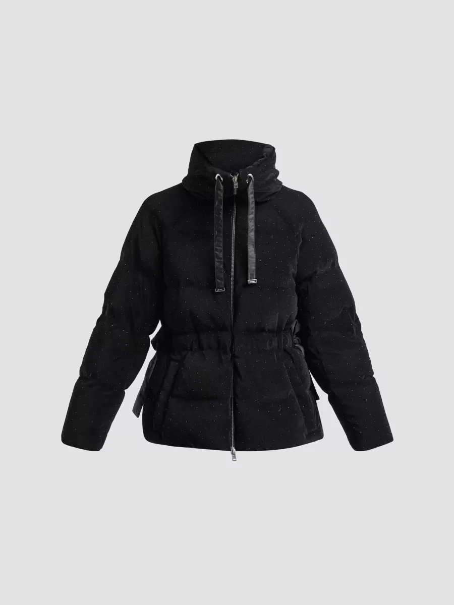 Shiny Velvet Short Puffer Jacket by Herno