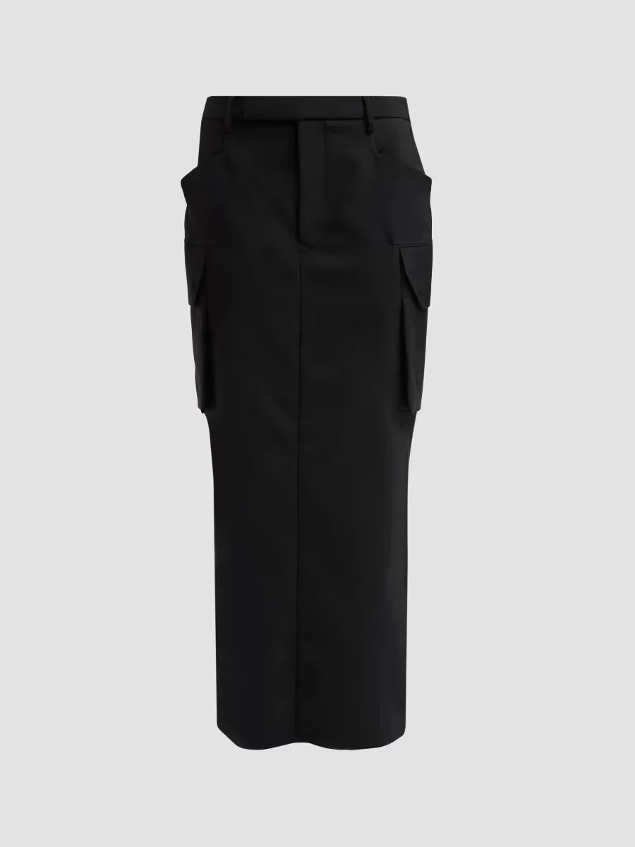 Firbanks Wool Pencil Midi Skirt by Rick Owens