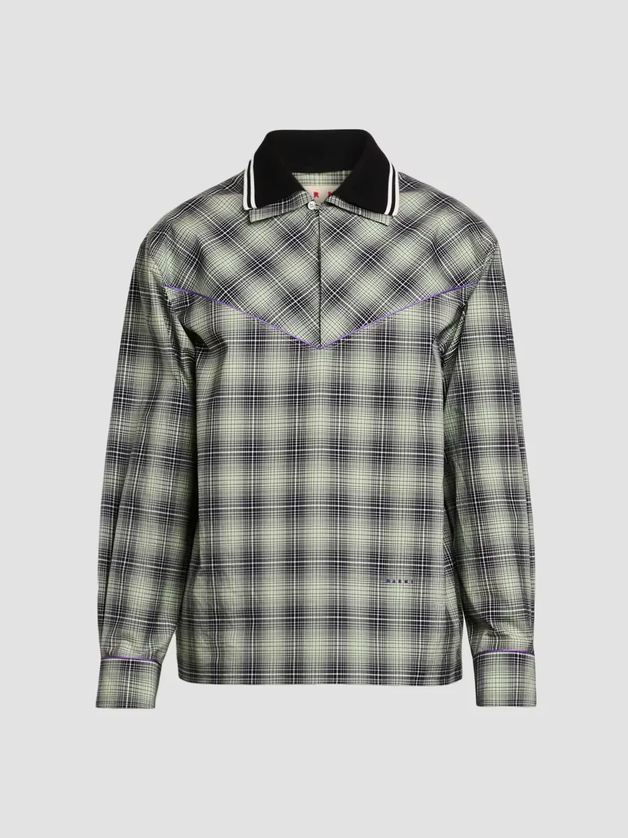 Check Cotton Poplin Shirt by Marni