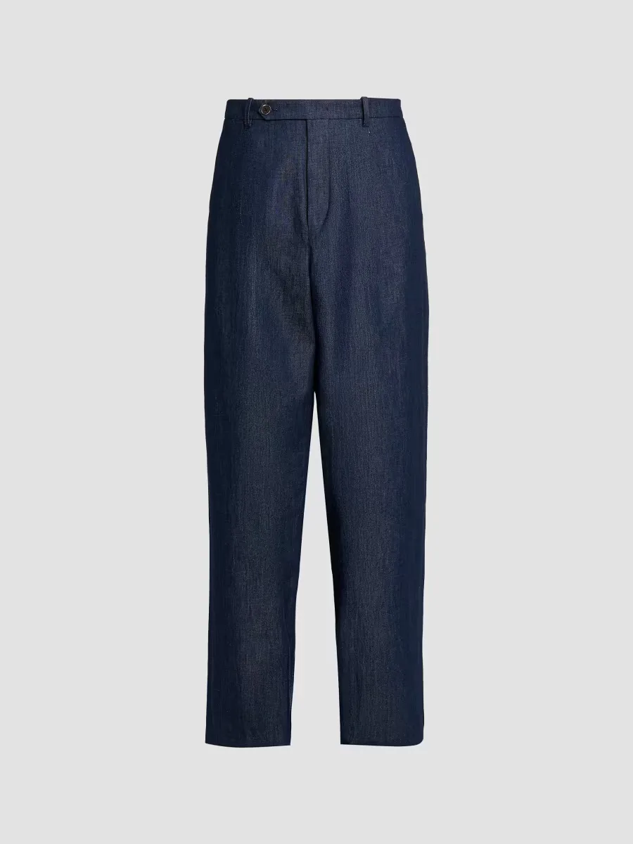 Pleated Chambray Trousers by Jil Sander