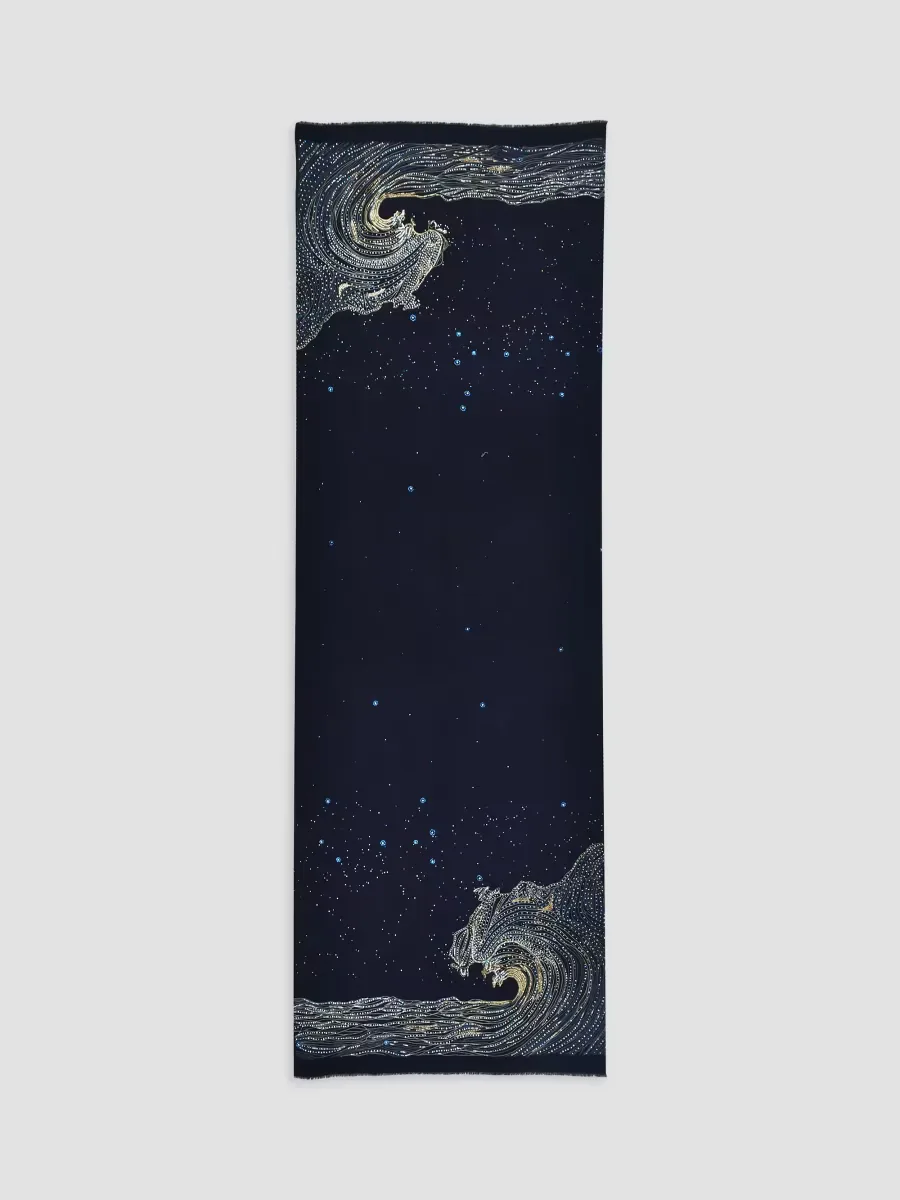 Embellished Merino Wool Scarf by Janavi