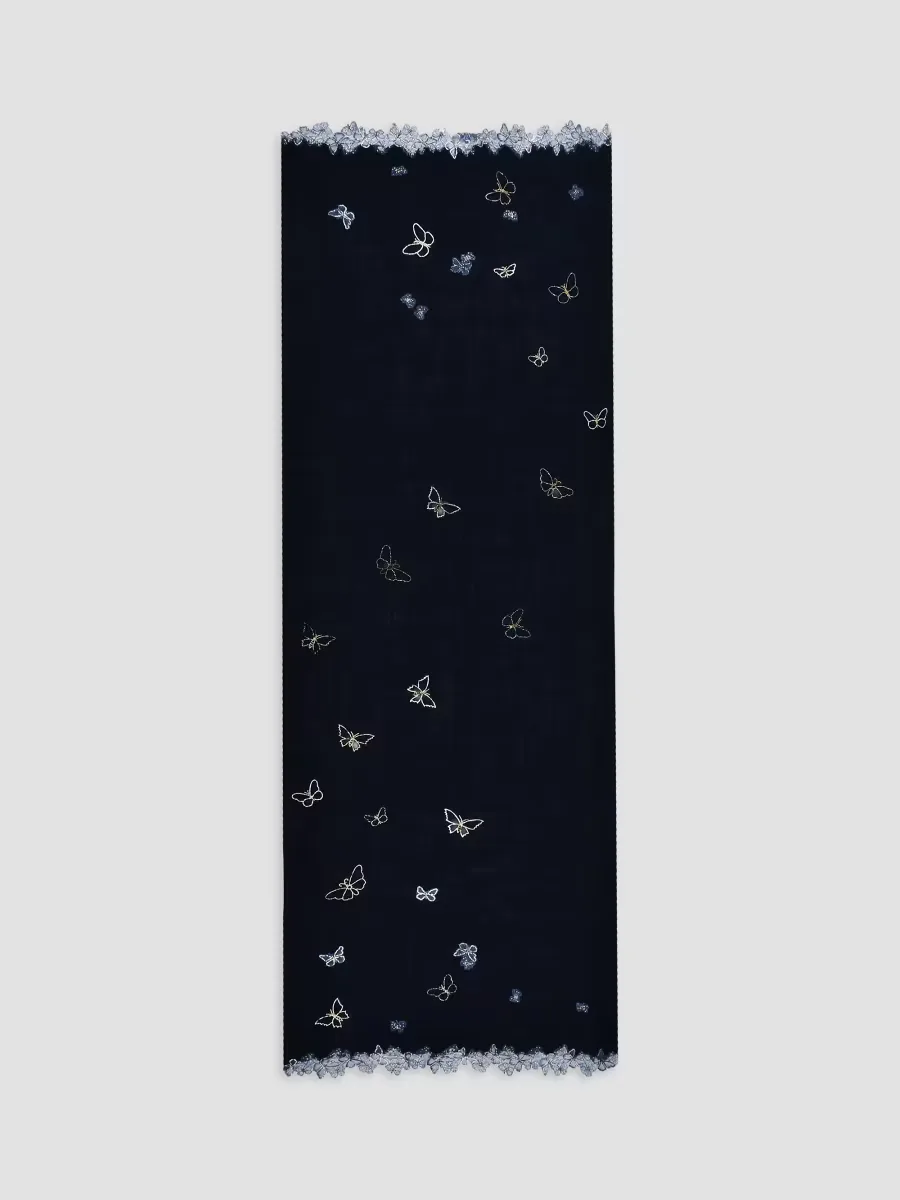 Midnight Flutter Cashmere Scarf by Janavi
