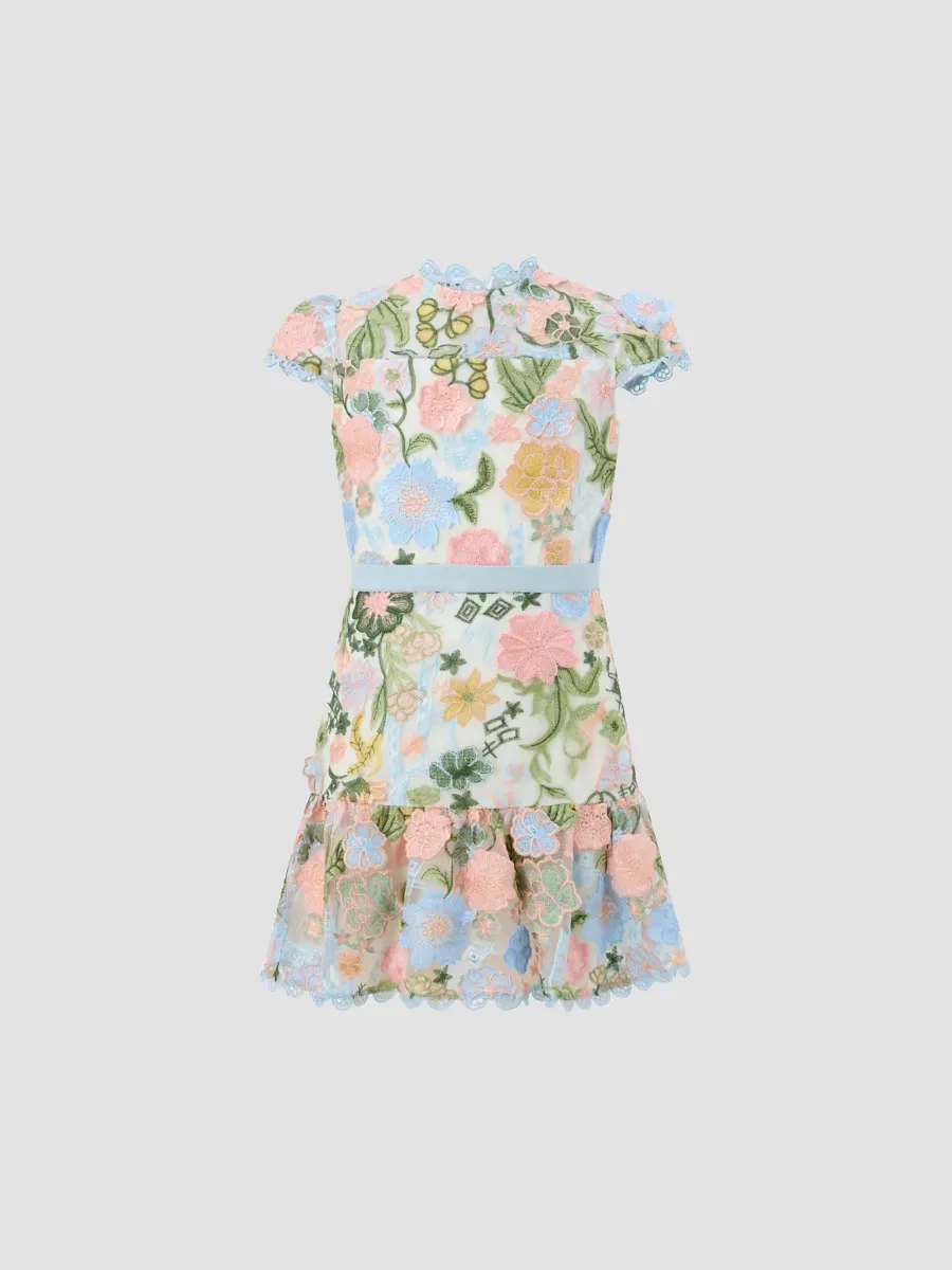 Golden Hour Rosalie Embroidery Mini Dress by Marlo