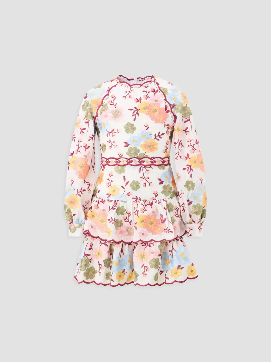 Golden Hour Penelope Cotton Embroidery Mini Dress by Marlo