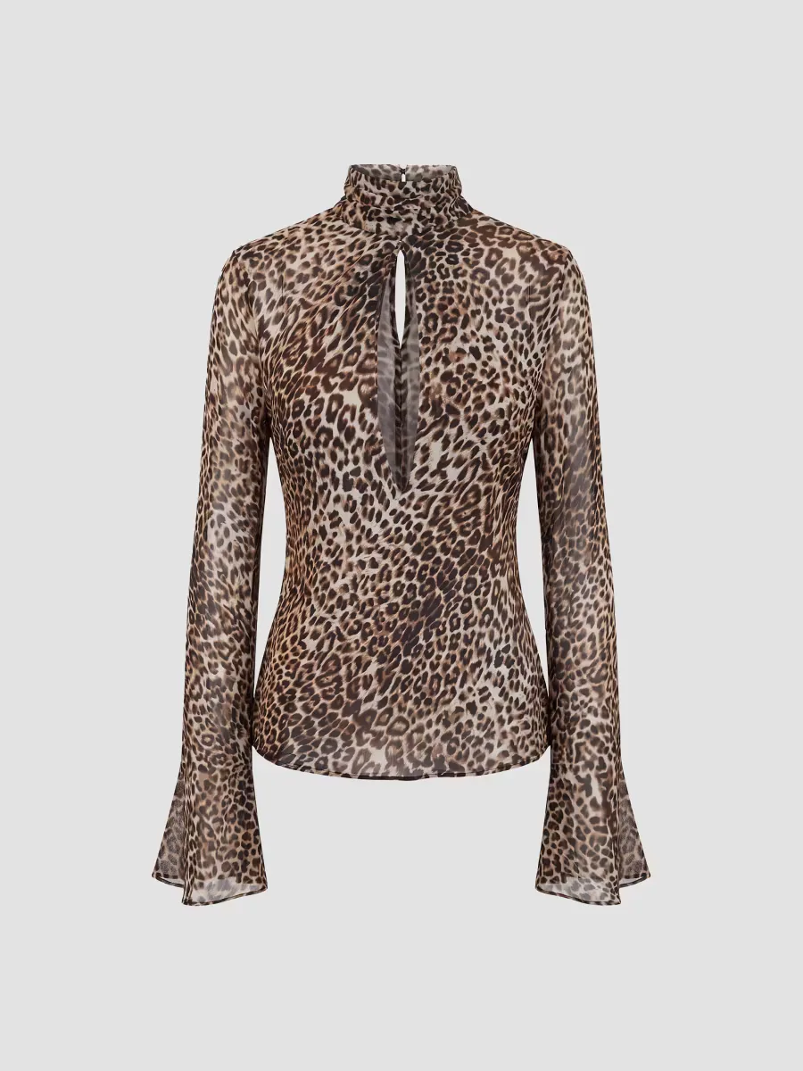 Celeste Leopard Print Slash Top