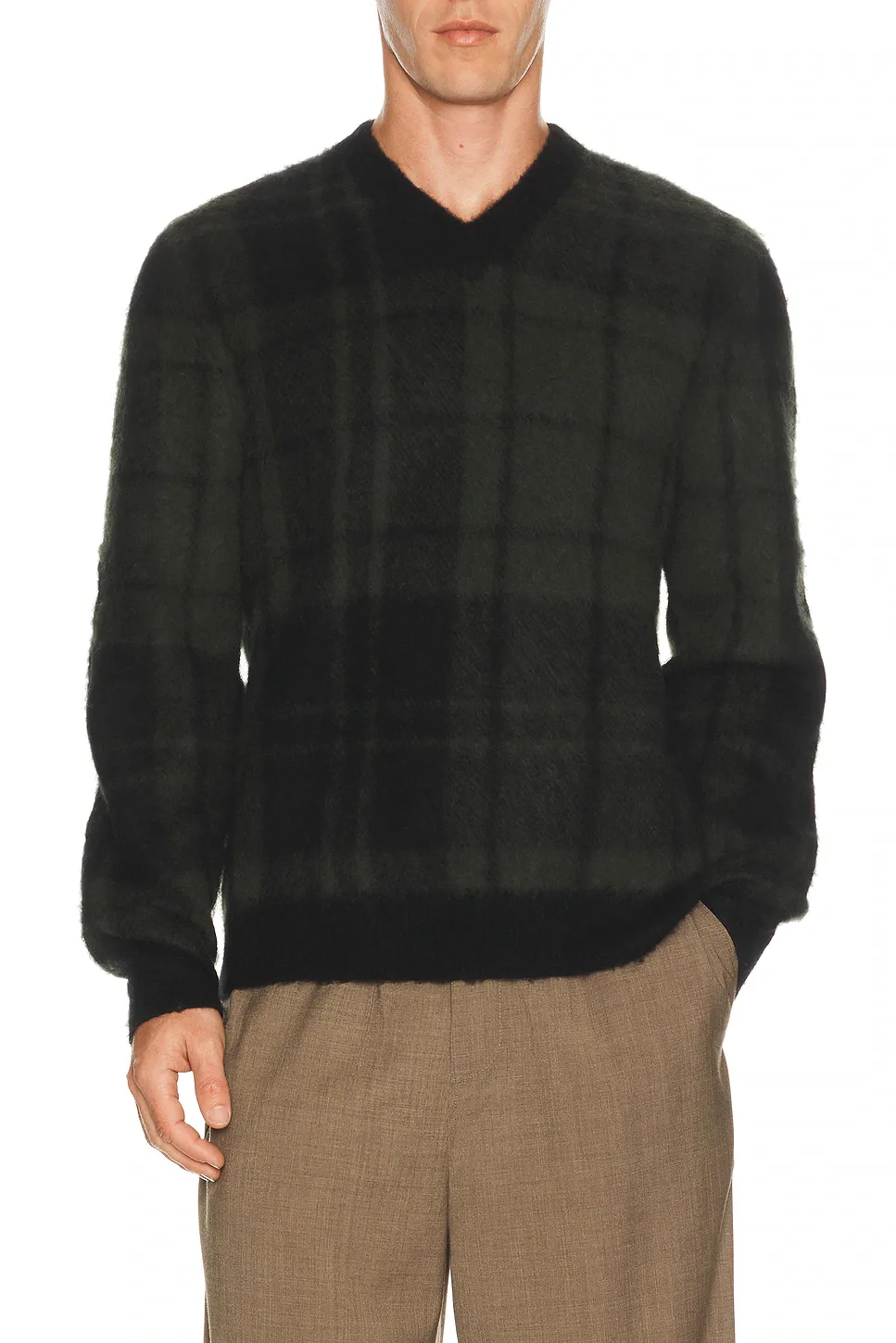 Hunham Tartan V-Neck Sweater by Barbour