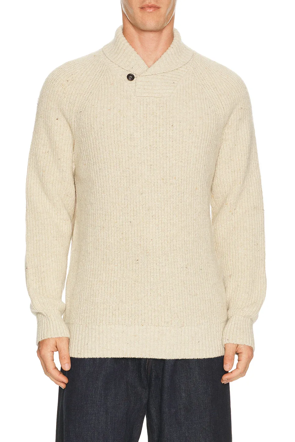 Essentials Fleck Shawl Neck Sweater by Barbour