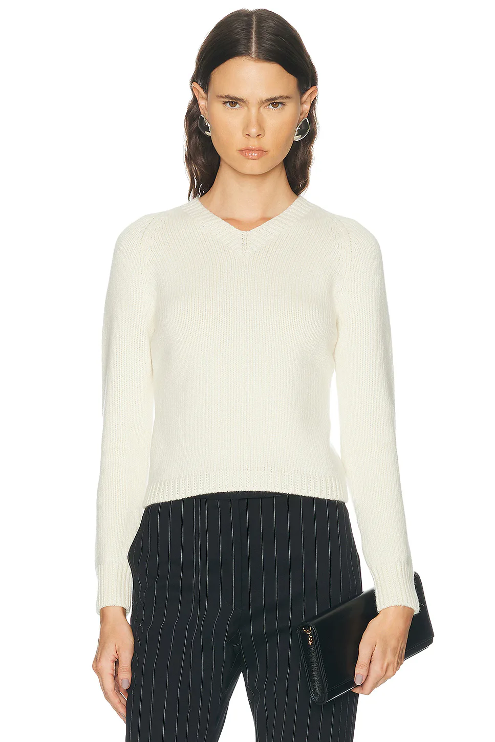 V-Neck Sweater in Ivory