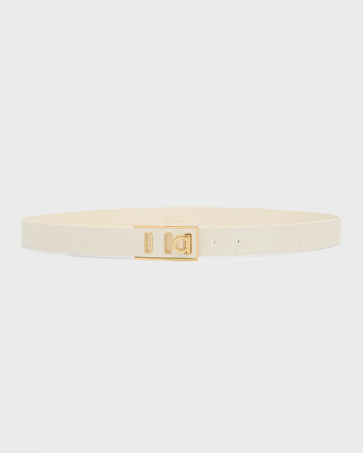 Gancini Croc-Embossed Leather Belt by Ferragamo