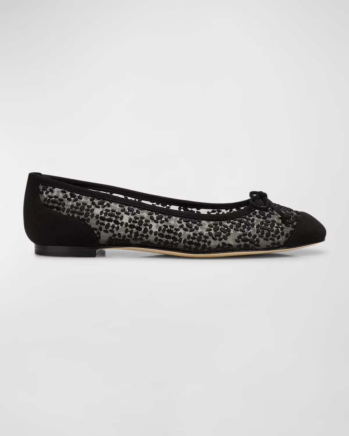 Capbal Lace Cap-Toe Ballerina Flats