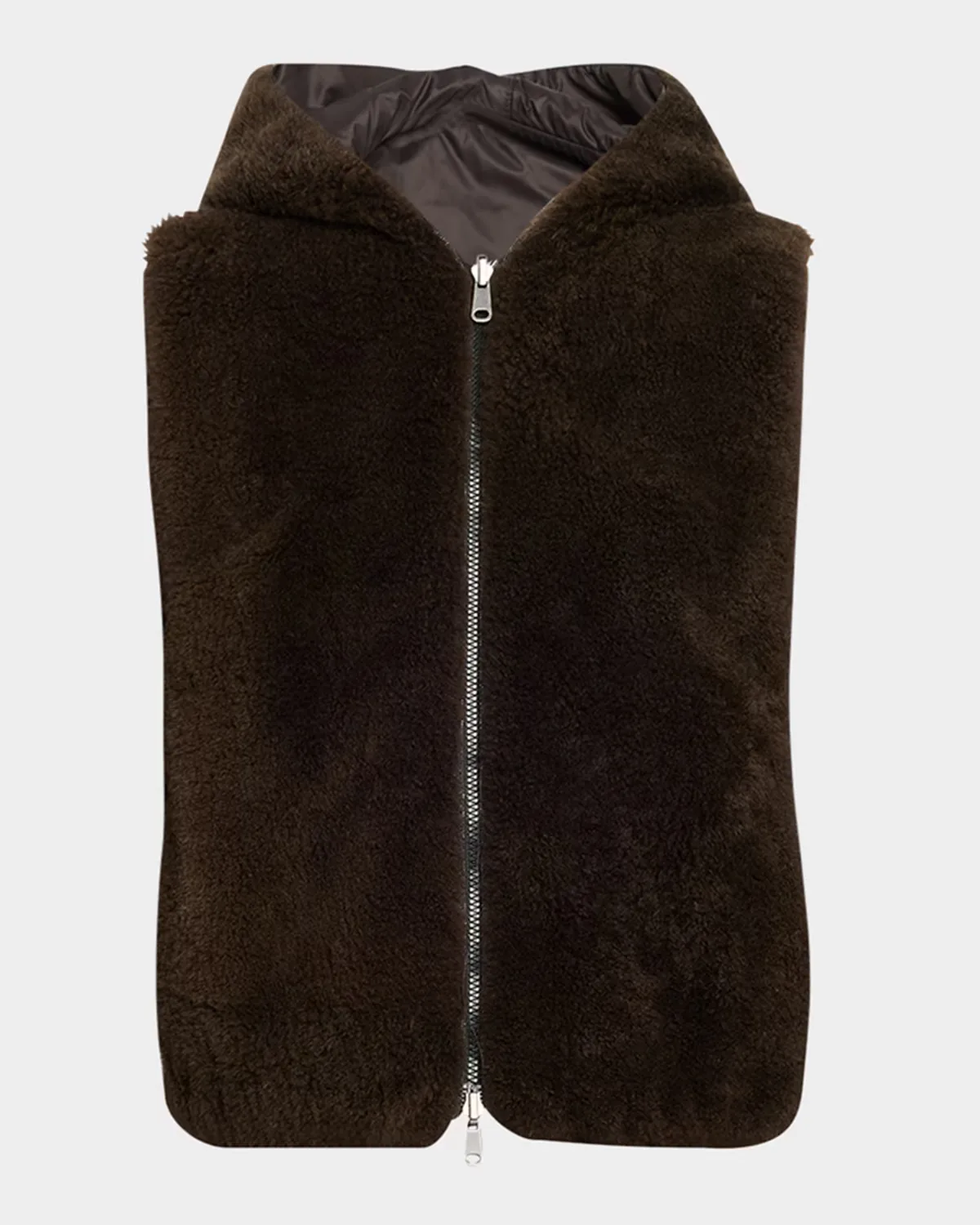 Reversible Hooded Goat Vest by Brunello Cucinelli