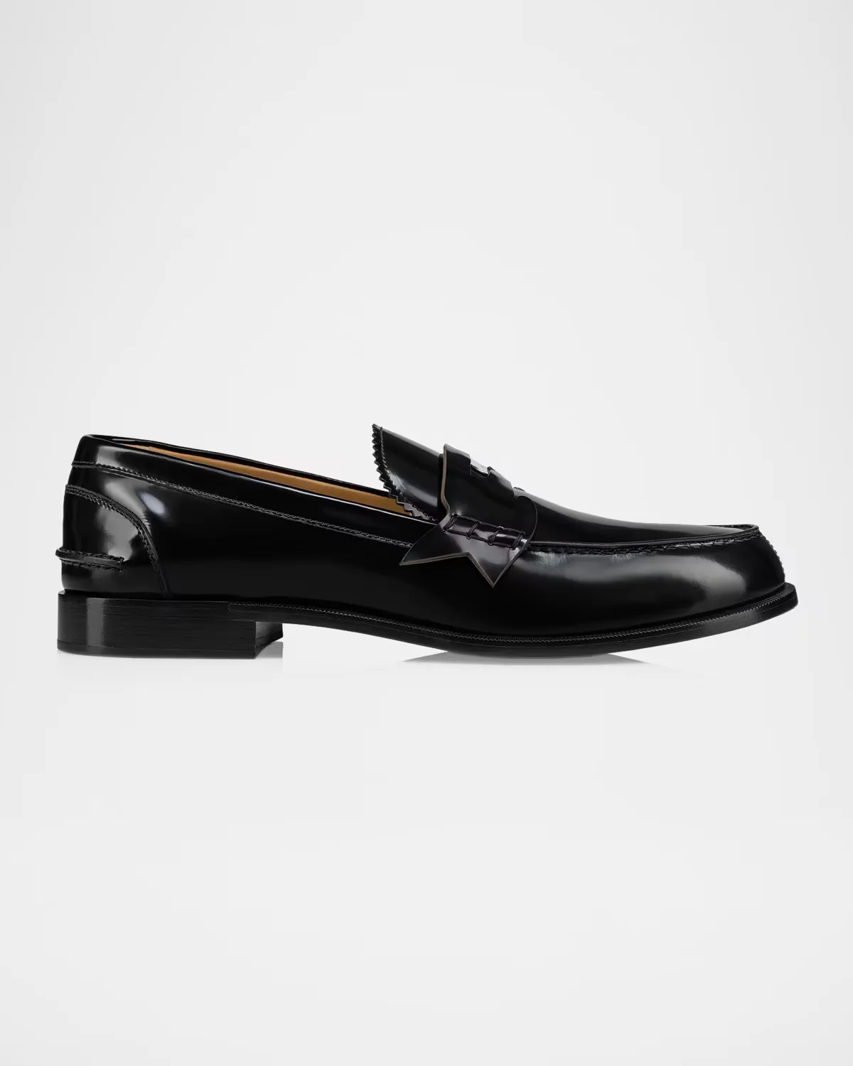 Abrasivato Leather Red-Sole Penny Loafers by Christian Louboutin