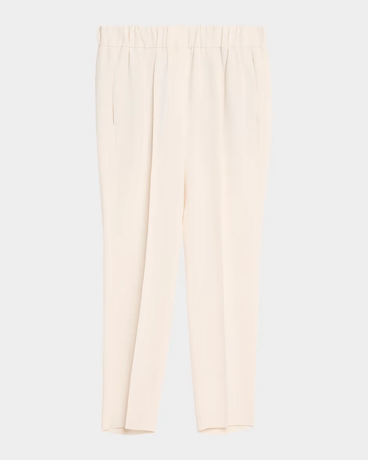 Crepe Cady Slim-Leg Ankle Pull-On Pants by Brunello Cucinelli