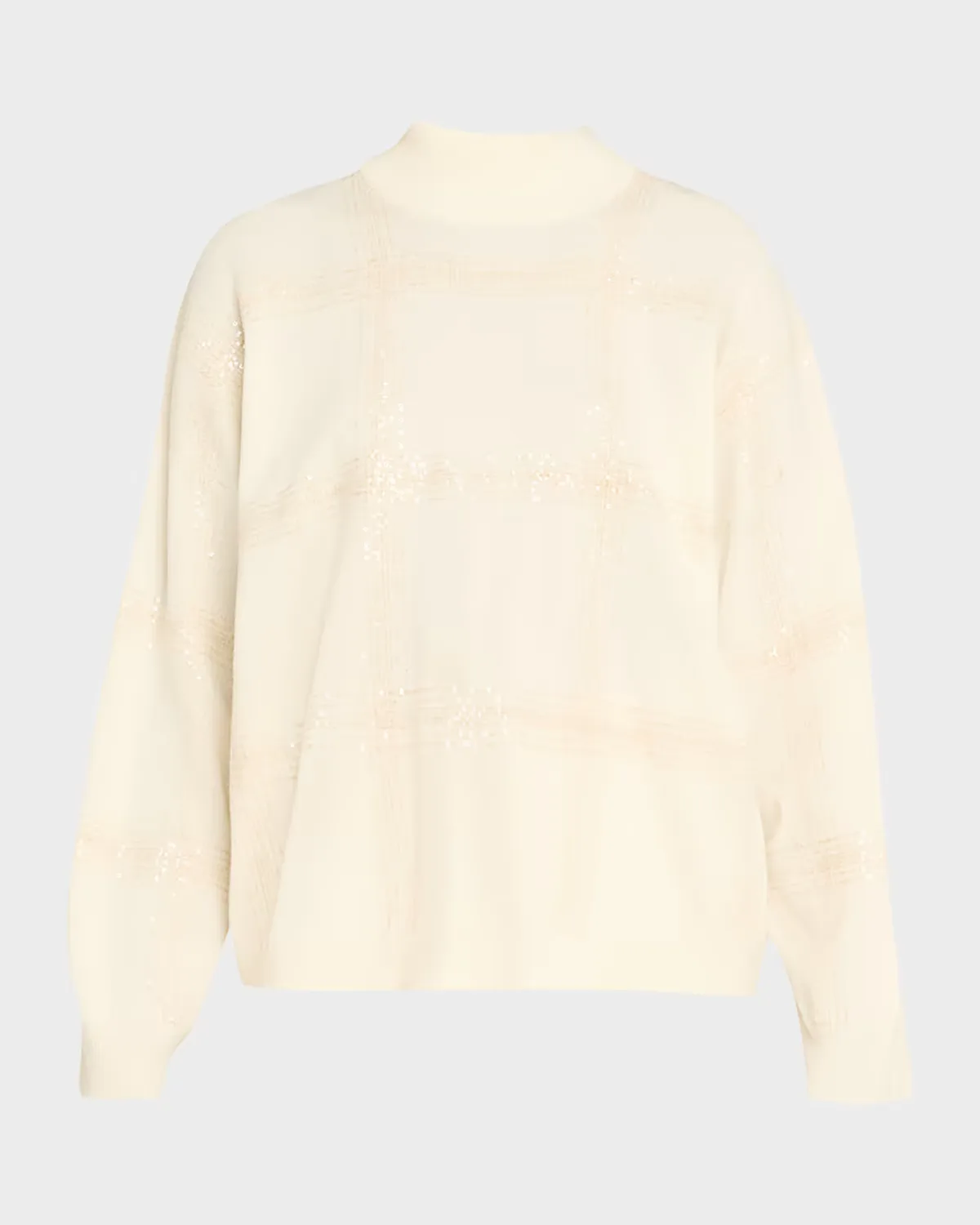 Prince of Wales Pailette Wool-Cashmere Sweater by Brunello Cucinelli