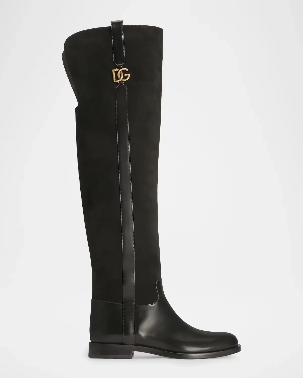 DG Equestrian Mixed Leather Over-The-Knee Boots by Dolce & Gabbana
