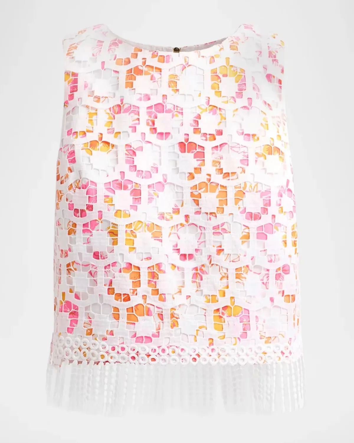 Annaleese Fringed Floral Lace Crop Top by Lilly Pulitzer