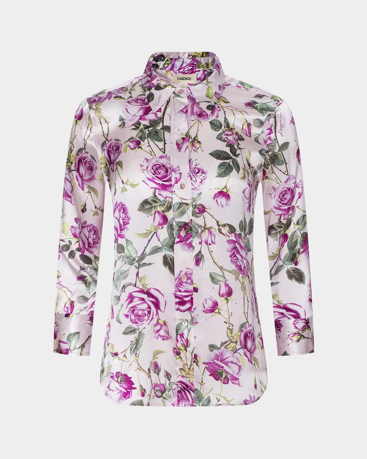 Dani Silk Button-Front Blouse by L & apos;AGENCE