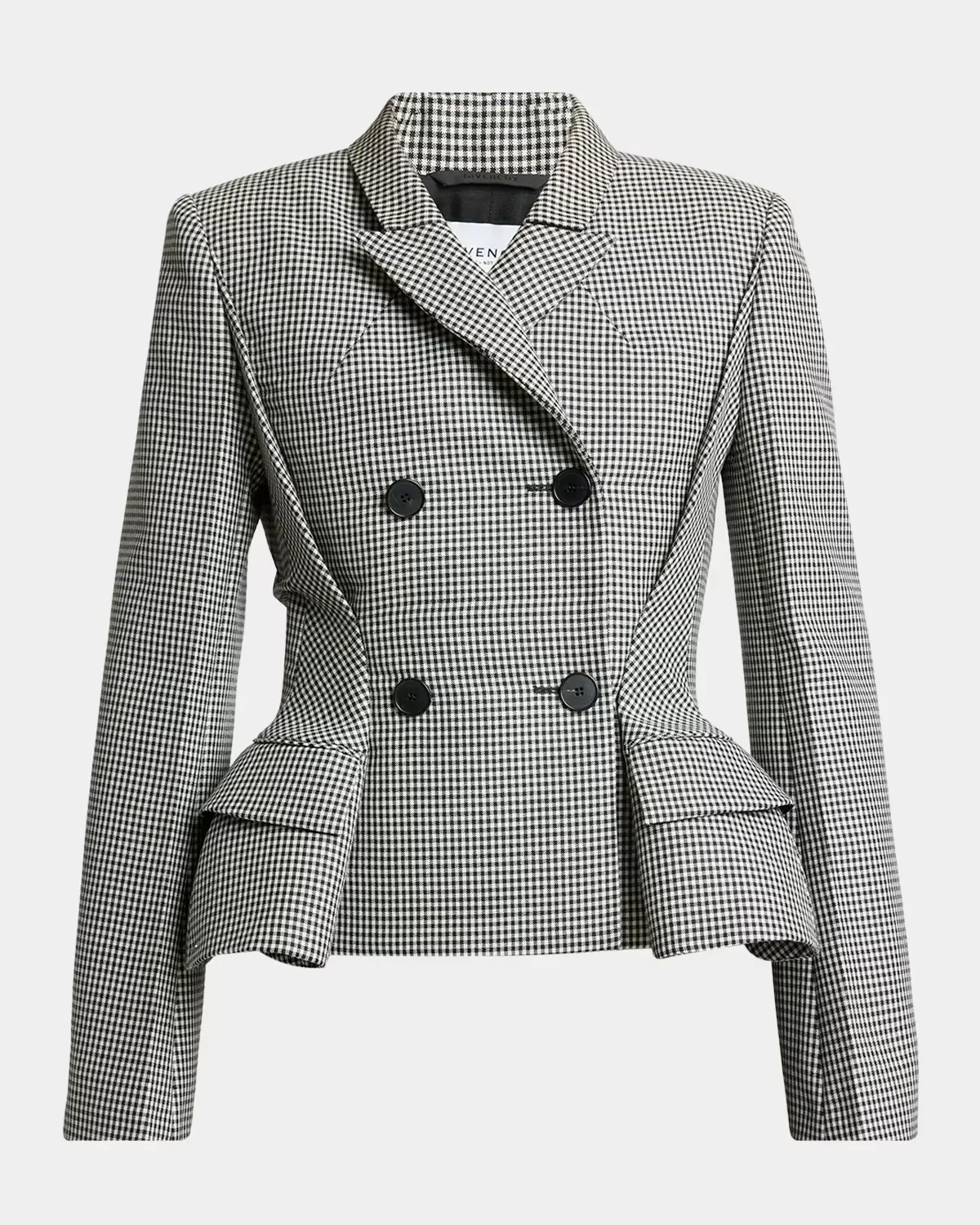Houndstooth Wool-Mohair Pinched Peplum Jacket by GIVENCHY