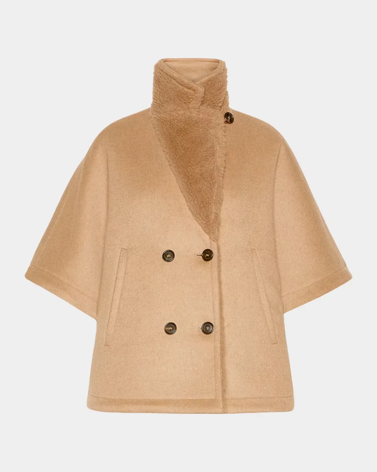 Wool and Teddy Reversible Cape by Max Mara