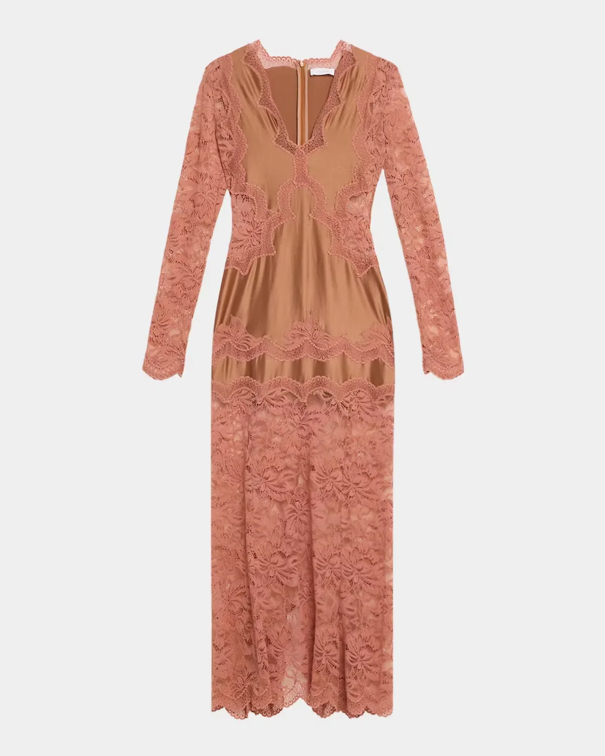 Long-Sleeve Stretch Lace Jersey Maxi Dress by Rabanne
