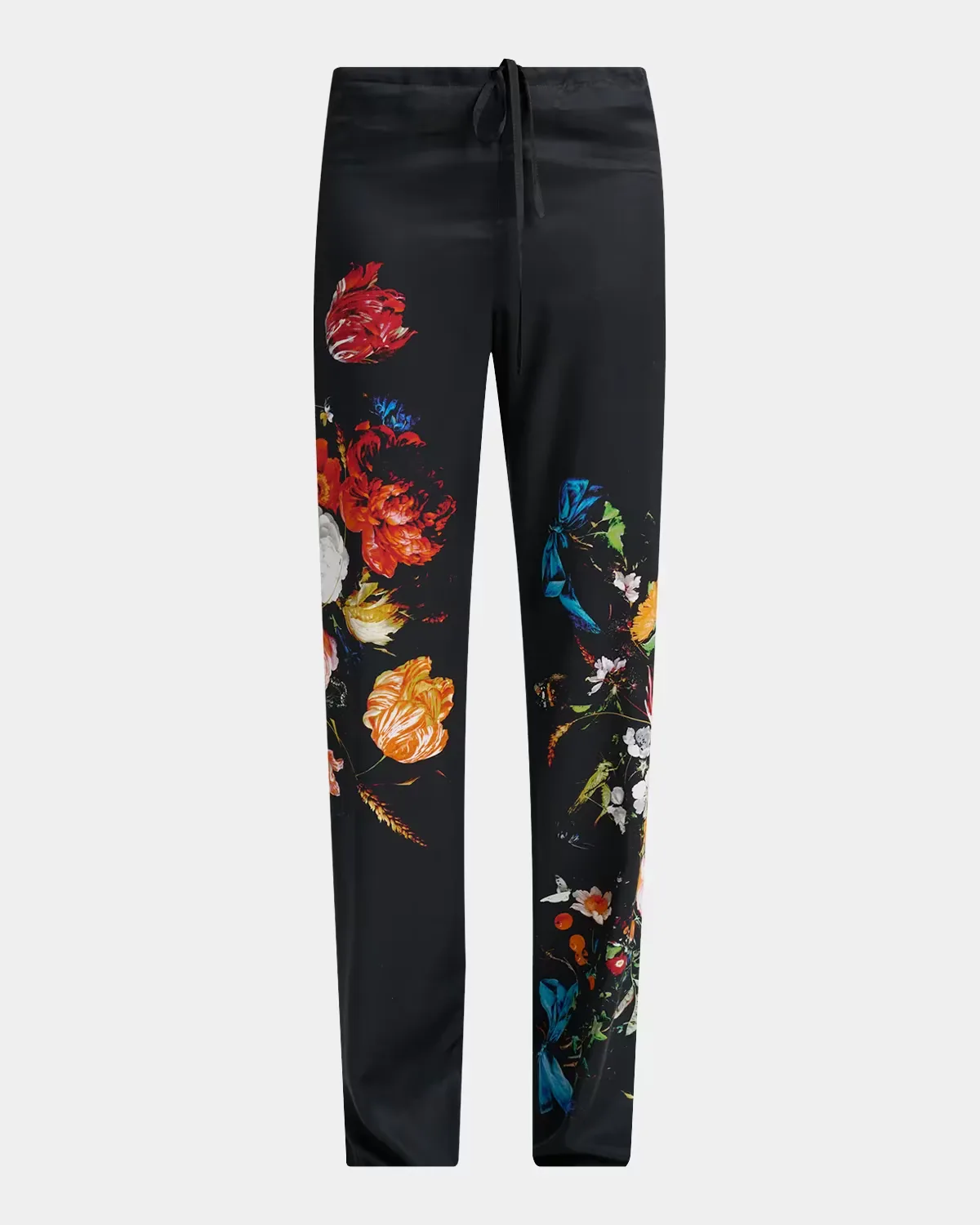 Floral Print Straight-Leg Drawstring Pants by Dries Van Noten