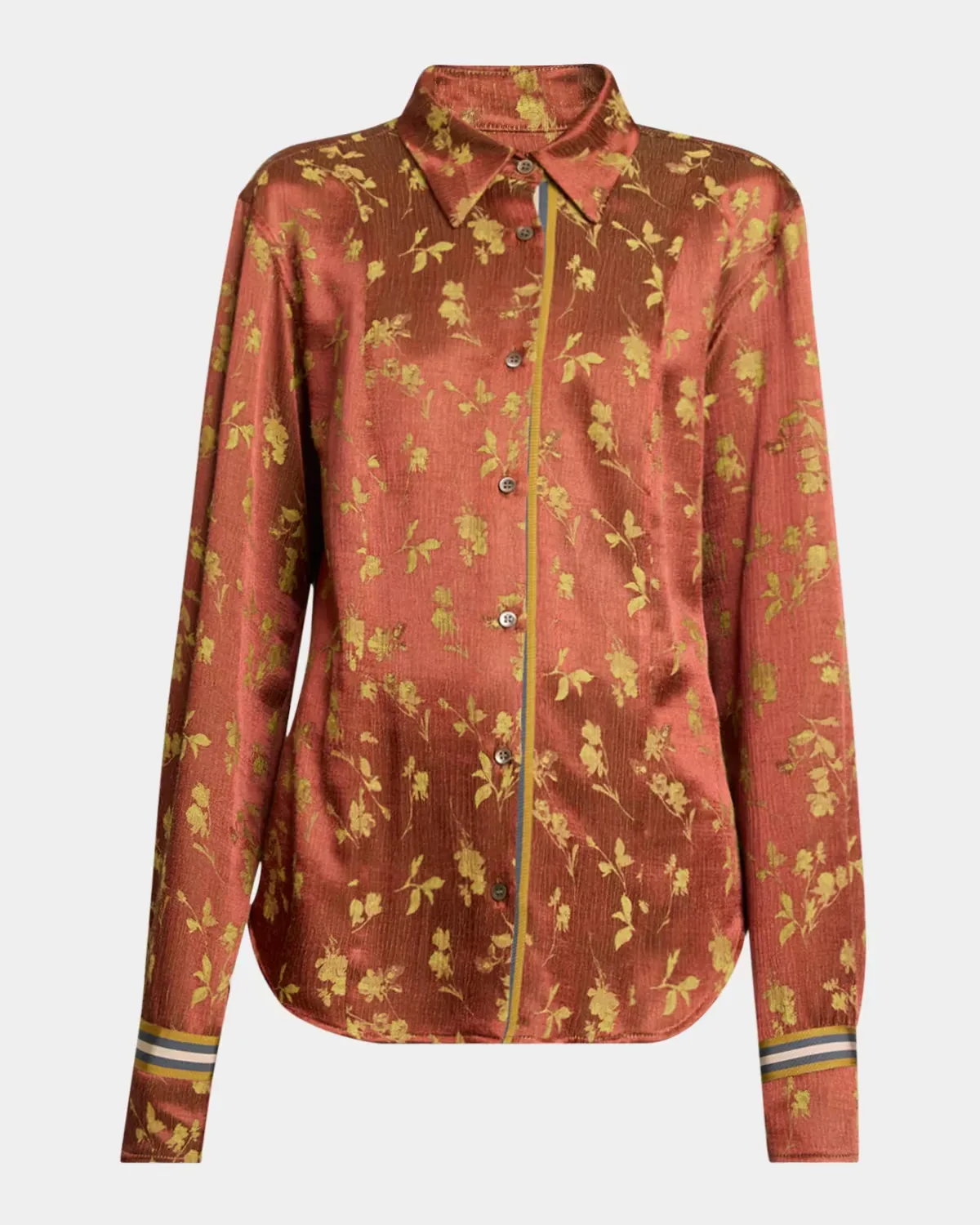 Floral Jacquard Button-Down Shirt