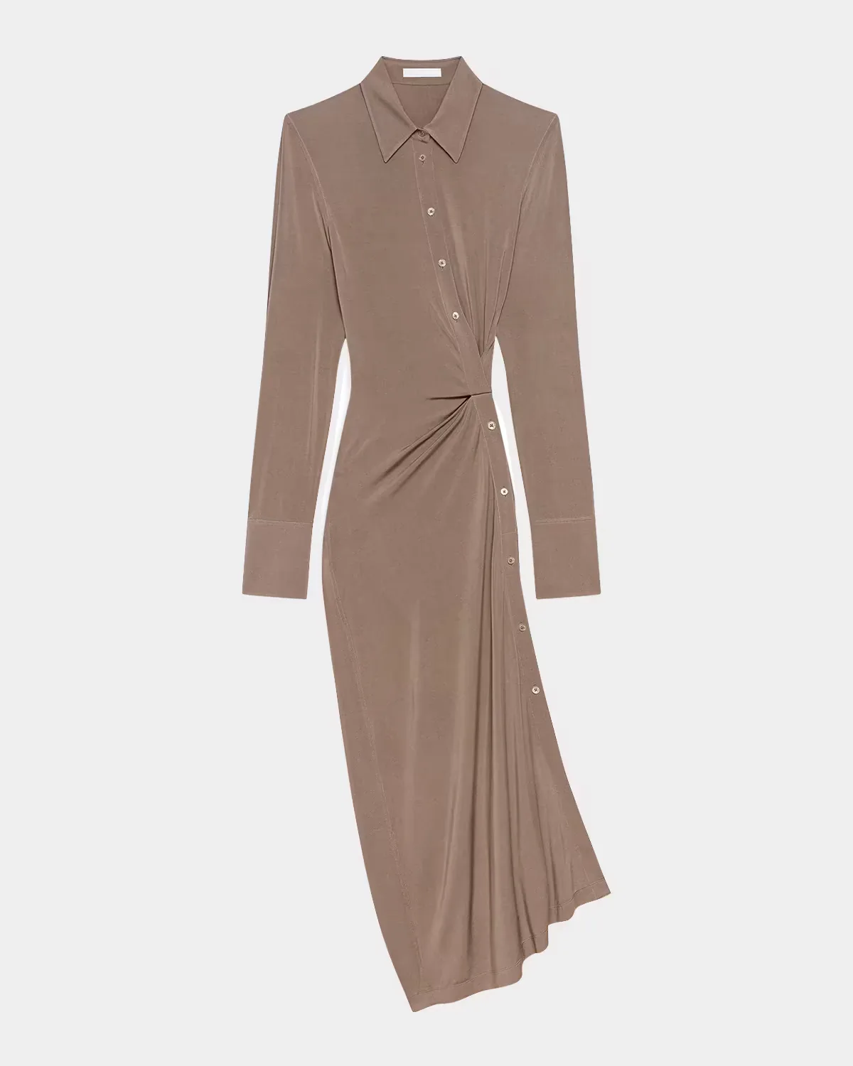 Twisted Long-Sleeve Shirtdress by Helmut Lang