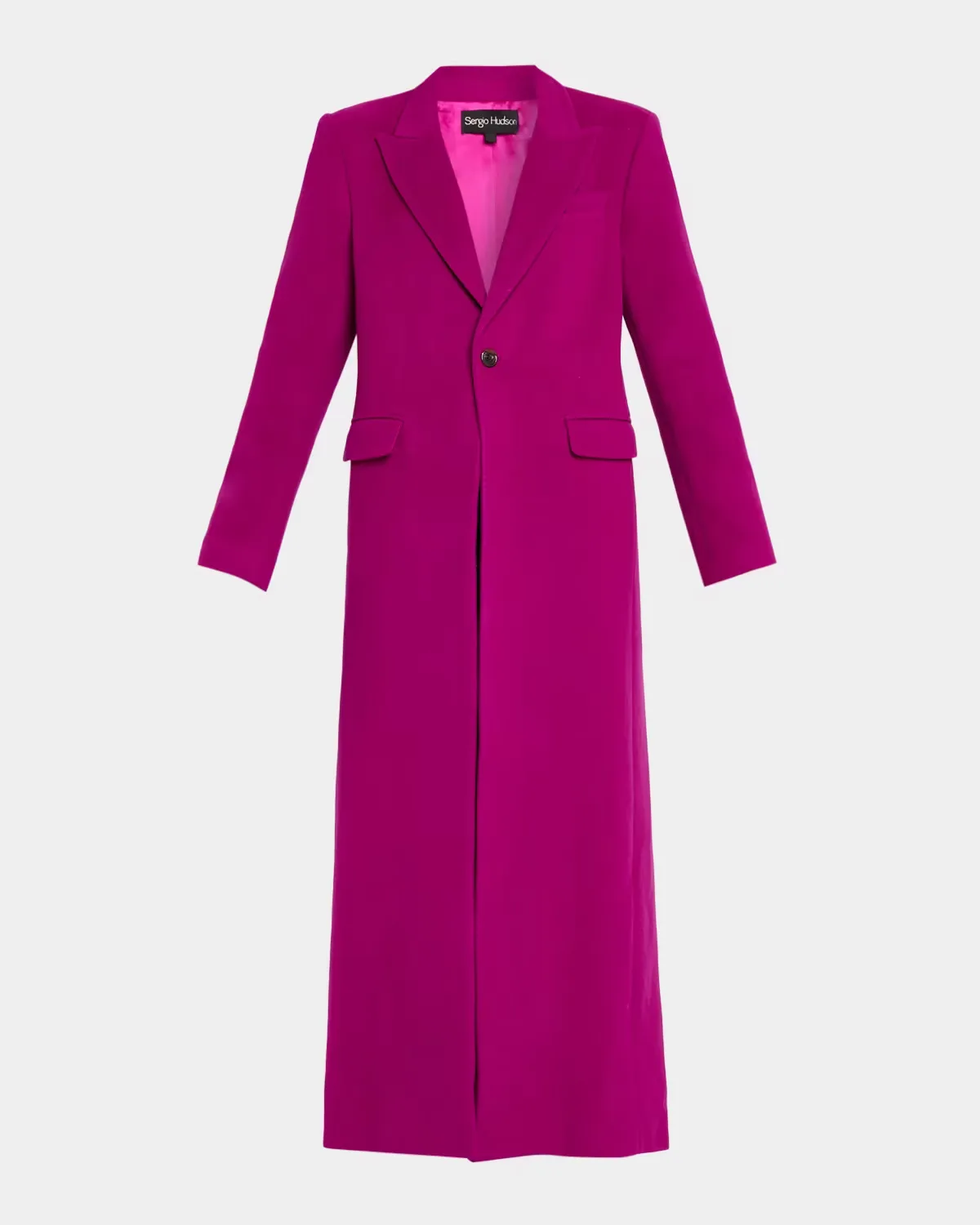 Single-Breasted Teddy Boucle Long Coat by Sergio Hudson