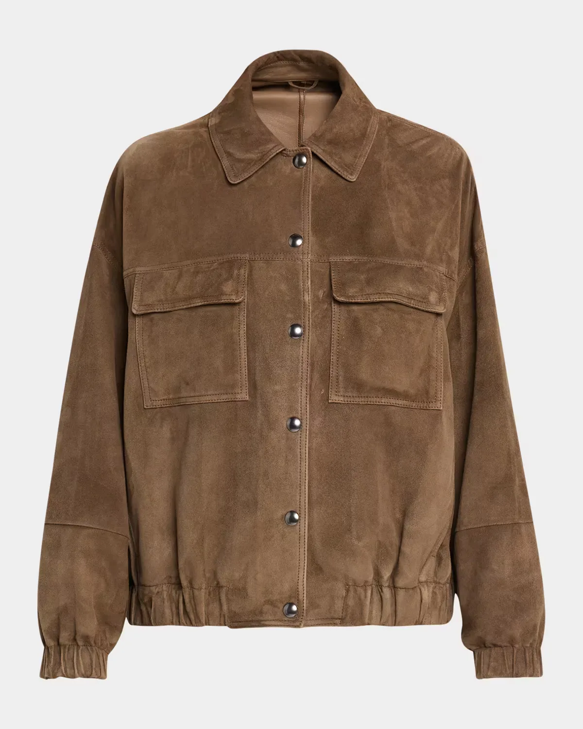 Couture Suede Collared Jacket by Brunello Cucinelli