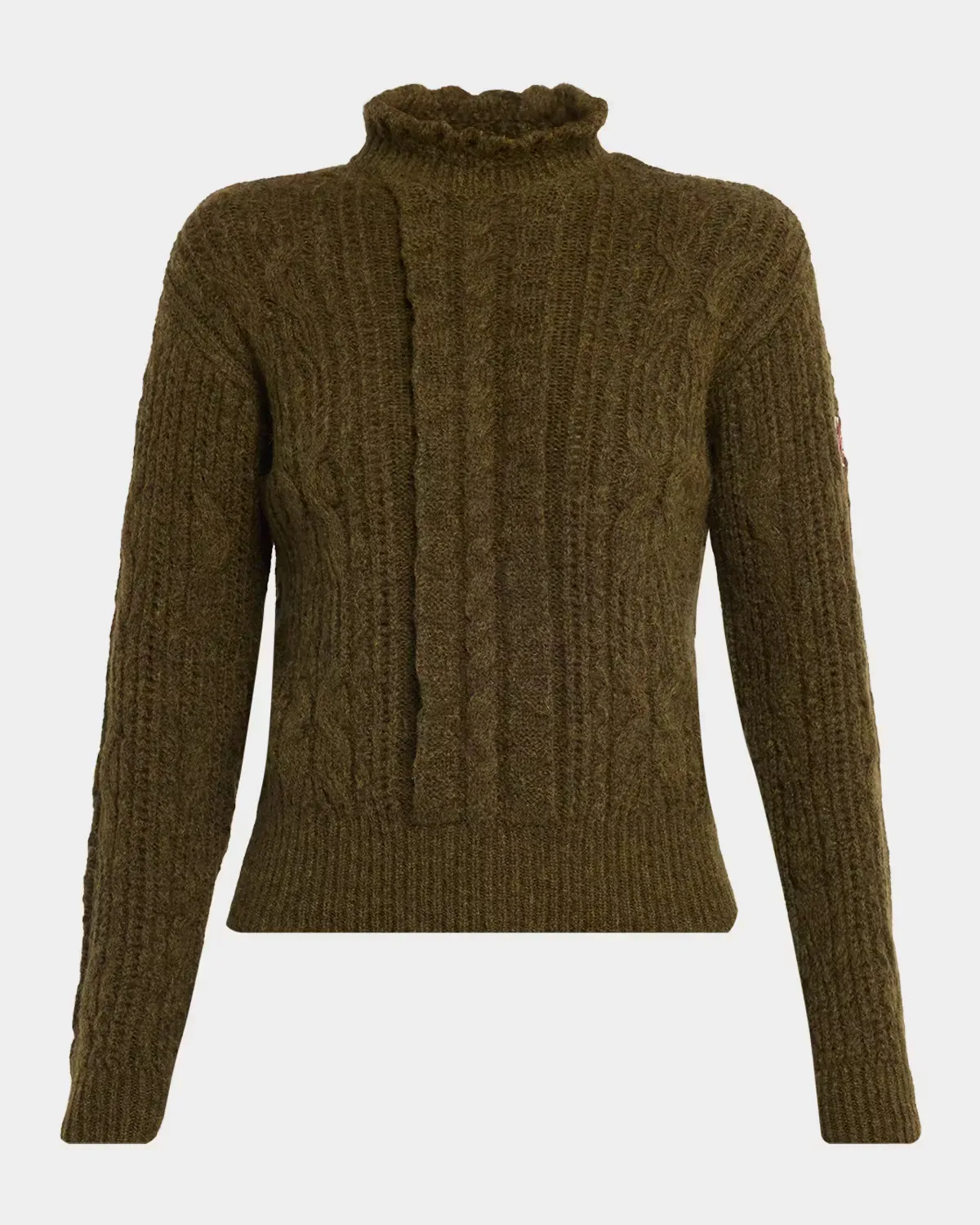 Cable-Knit Alpaca-Blend High-Neck Sweater by Moncler