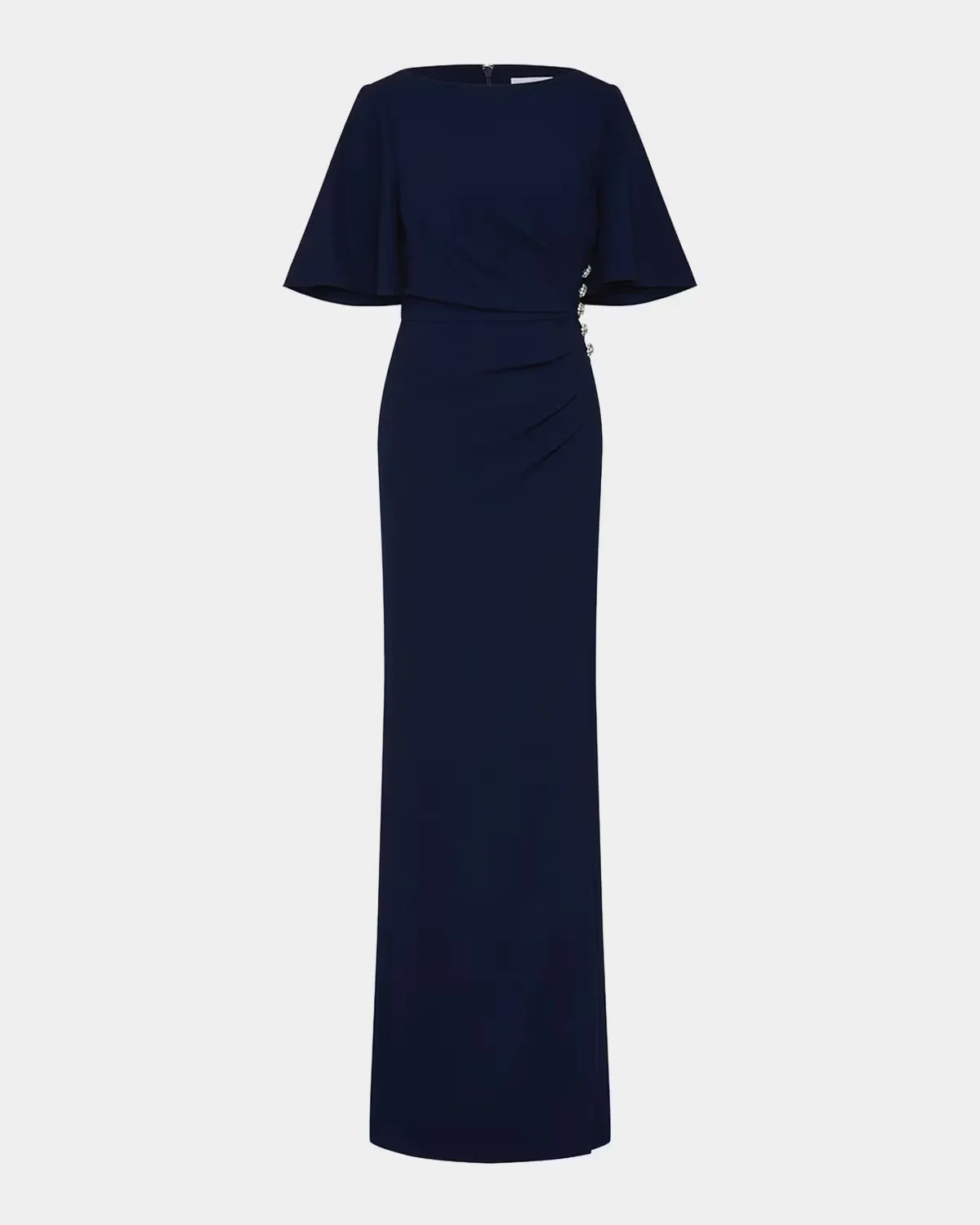Gimlet Pleated Crepe Column Gown