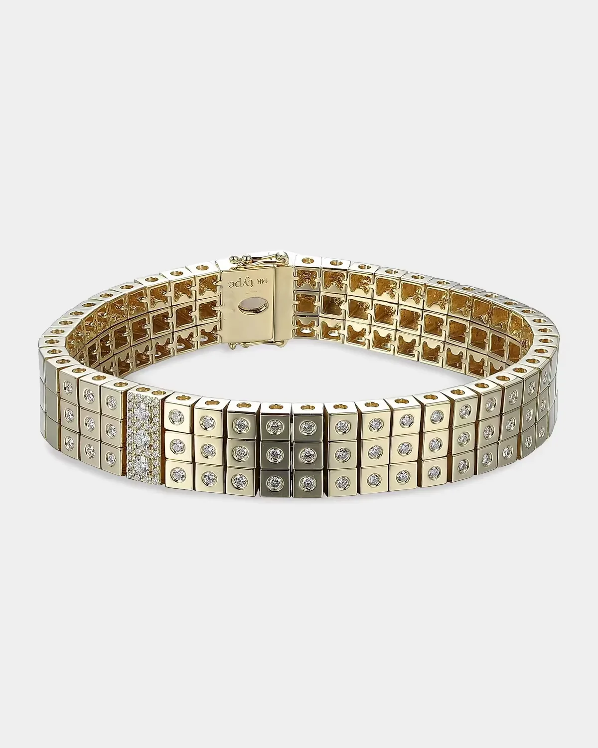 LEGGO 14K Yellow Gold & 0.95 TCW Diamond Tennis Bracelet by TYPE JEWELRY