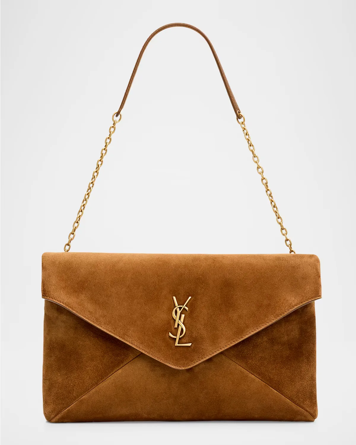 Large YSL Suede Pouch Bag by Saint Laurent
