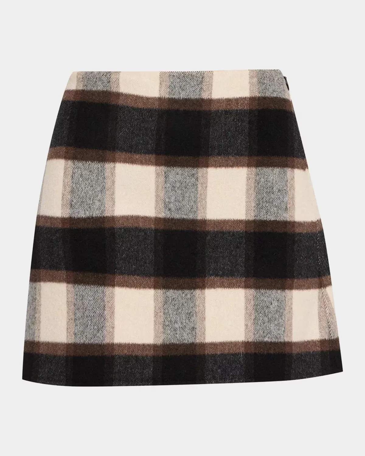 Wool Plaid Mini Skirt by Theory