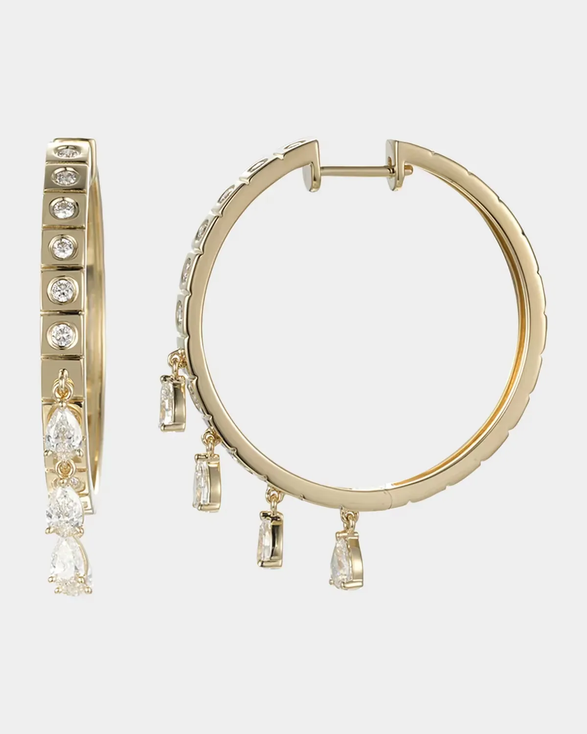 LEGGO Fringe 14K Diamond Large Hoop Earrings by TYPE JEWELRY