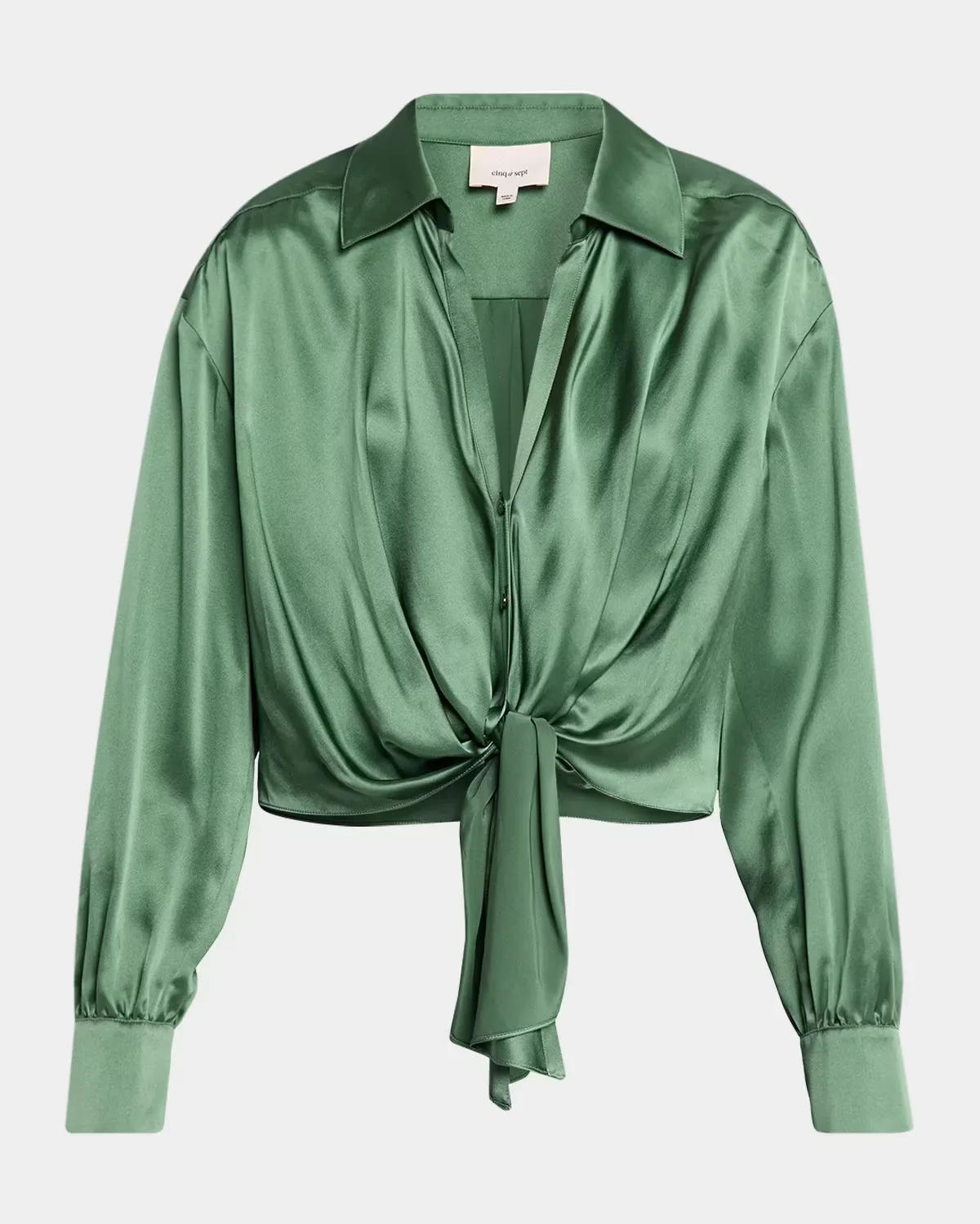 Mariana Tie-Front Silk Blouse by Cinq  Sept