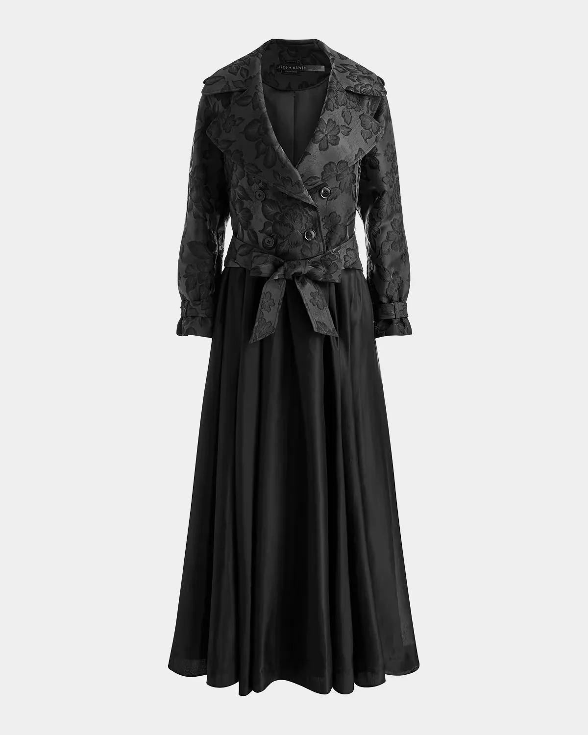 Nevada Floral Double-Breasted Trench Coat by Alice + Olivia